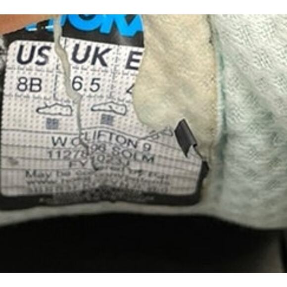 Womens Hoka Clifton 9 Cushioned Running Shoes Size 8B - Picture 6 of 6